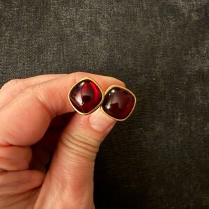 Elegant Gold and Red Cufflinks
